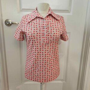 Women's Vintage 60s-70s Mod Polo With Dagger Collar